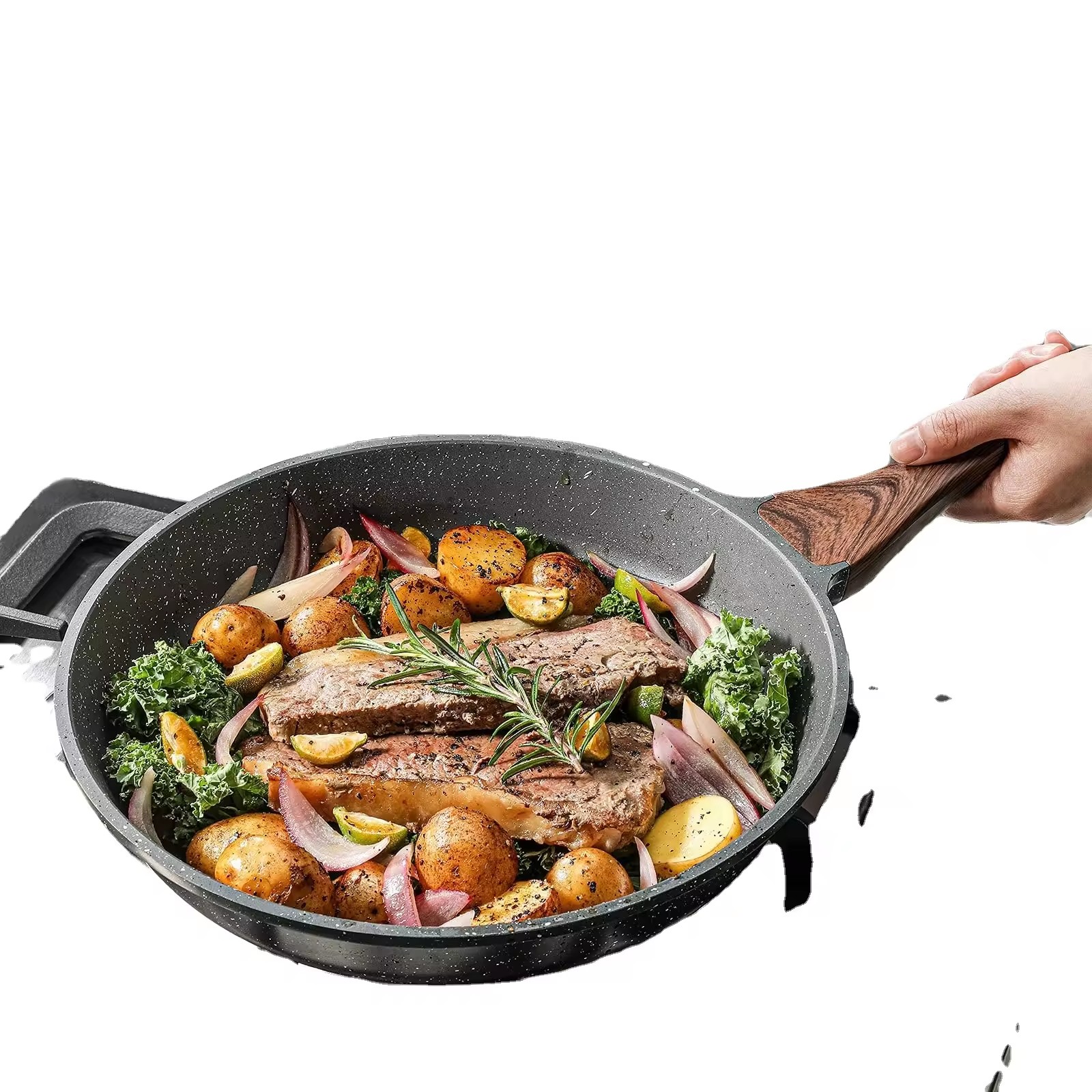Alu køkkengrej fra fabrikken non-stick køkkengrej sæt med tilpasset logo