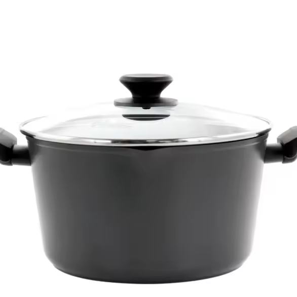 5,5 Quart aluminium Nonstick hollandsk ovn i sort med låg