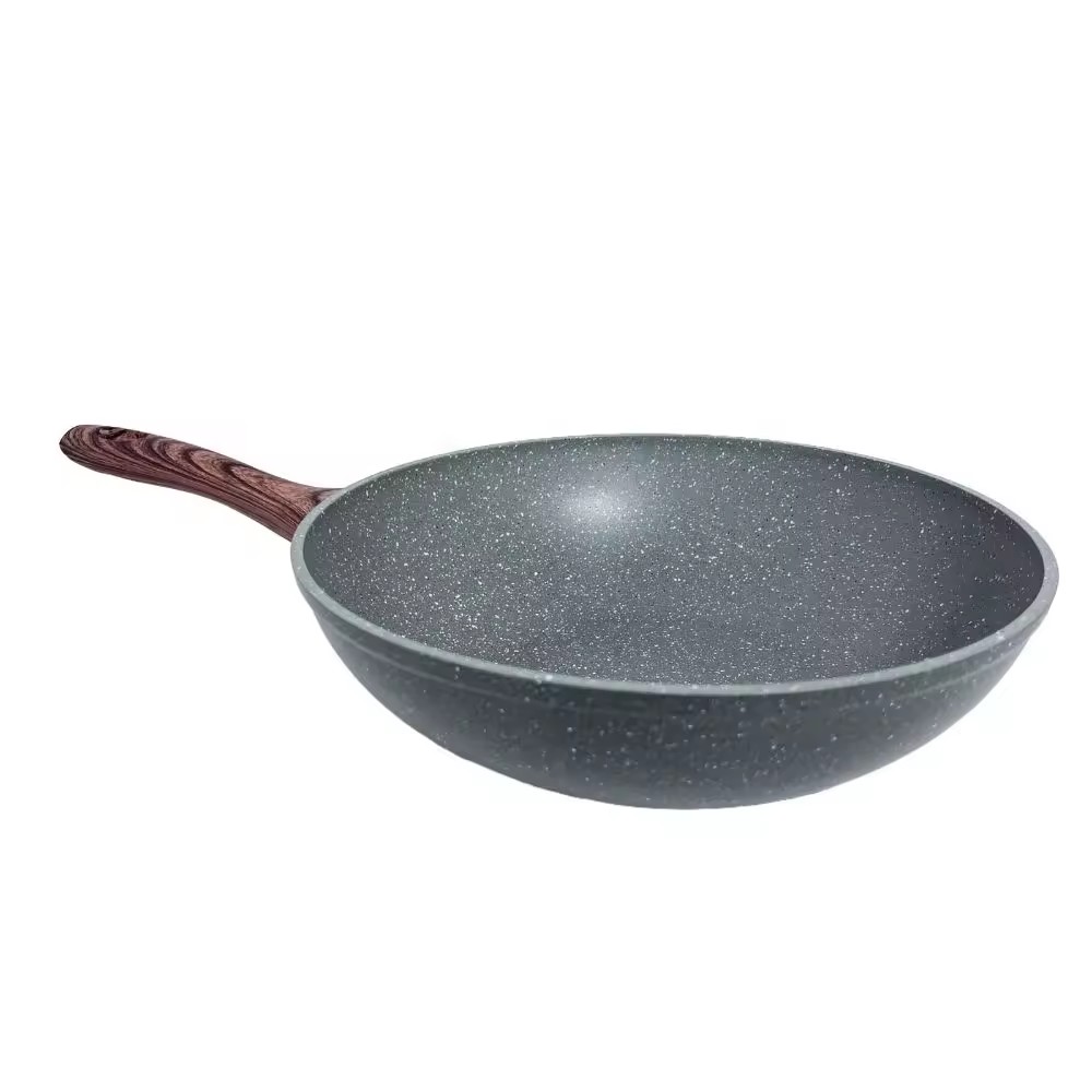 LEER Top Sale Køkkengrej Non-stick Wok Pan Almindelig brug til gas- og induktionskomfur