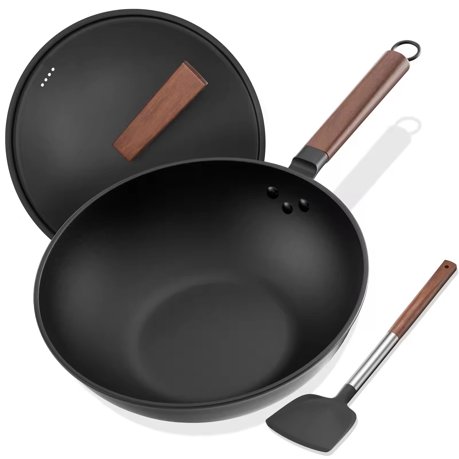 Tilpasset logostørrelse Nontoxic Nonstick Wok Stir-Fry Pan