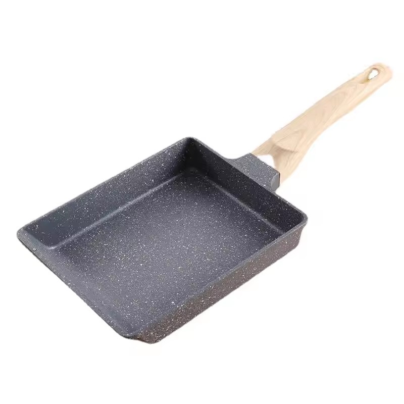 Fortykket og høj jadesten tyk ægstegt hvede Non-stick rektangulær stegeægspande i fødevarekvalitet