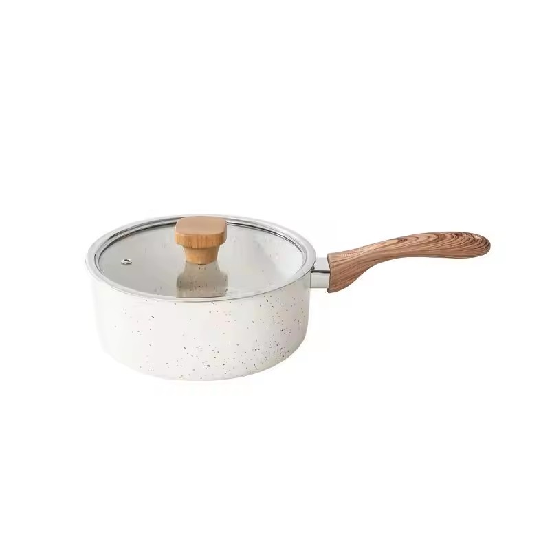 Grænseoverskridende japansk stil stegepande husholdningsrissten non-stick sne flad mælkegryde til dobbelt formål instant noodle pot