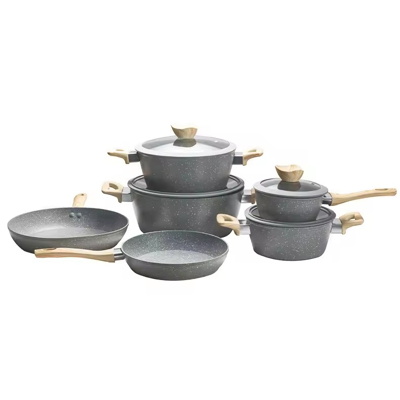 Køkkengrej aluminium nonstick gryde stegepande sauce pande sæt