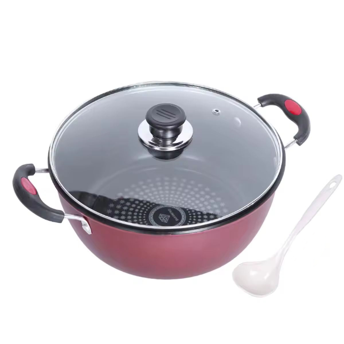 Double Ears Keramisk Suppe Pot Home Health Coating Non-stick Madlavningsgryde Stockpot